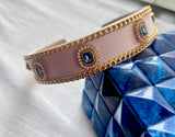 Gold blue rhinestone headbands