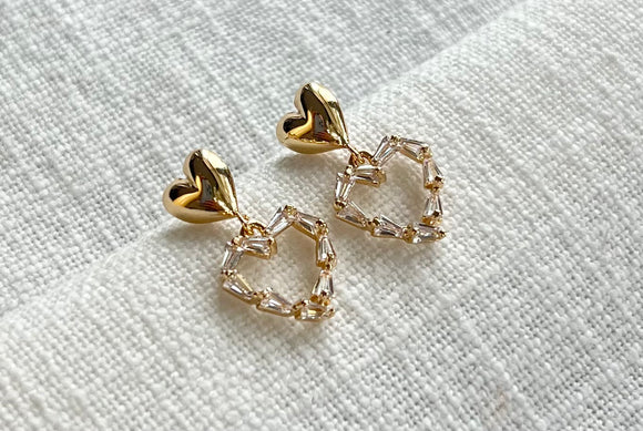 Double heart earrings