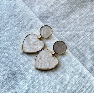 Marble heart earrings