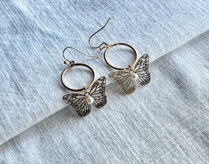 Butterfly Pearl earrings