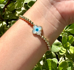 Clover evil eye bracelet