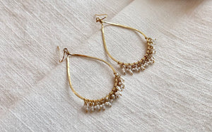 White beaded hoops