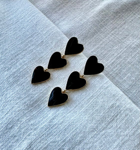 Black heart earrings