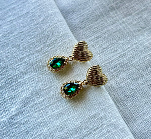 Esmeralda heart earrings