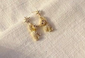 Star teddy bear earrings