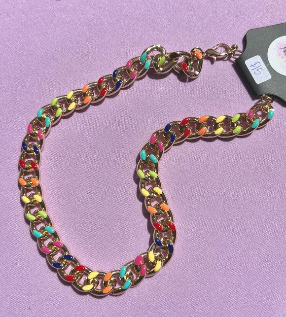 Colorful chain necklace