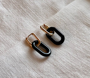 Black gold earrings