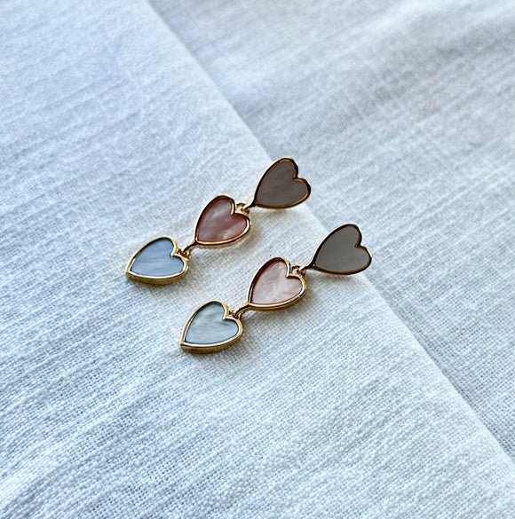 Pastel heart earrings