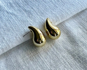 Big gold drop earrings