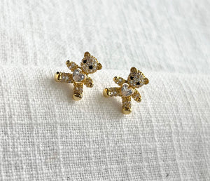 Heart teddy bear studs