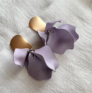 Lilac petal earrings