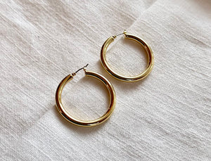 Thick gold hoops