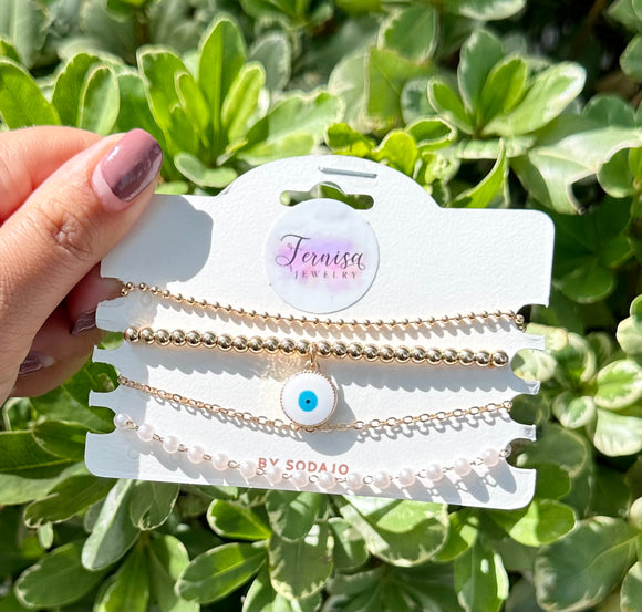 Evil eye bracelet set