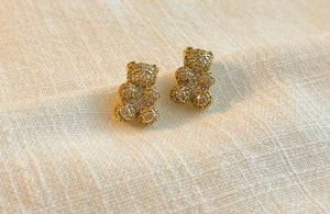 Shiny teddy bear studs