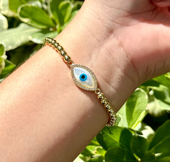 Oval evil eye bracelet