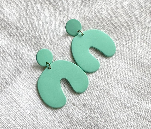 Mint geometric earrings