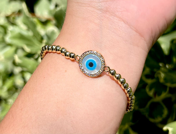 Circle blue evil eye bracelet