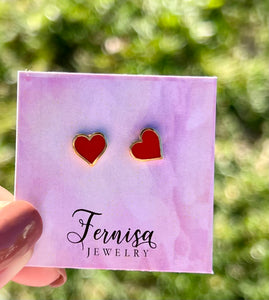 Mini heart studs