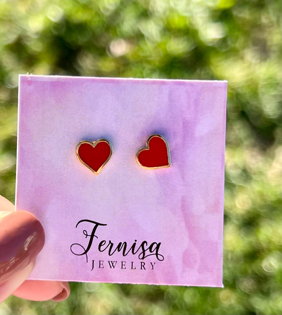 Mini heart studs