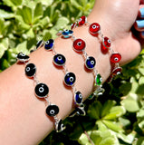 Sterling silver big evil eye bracelets