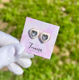 Zirconia heart studs