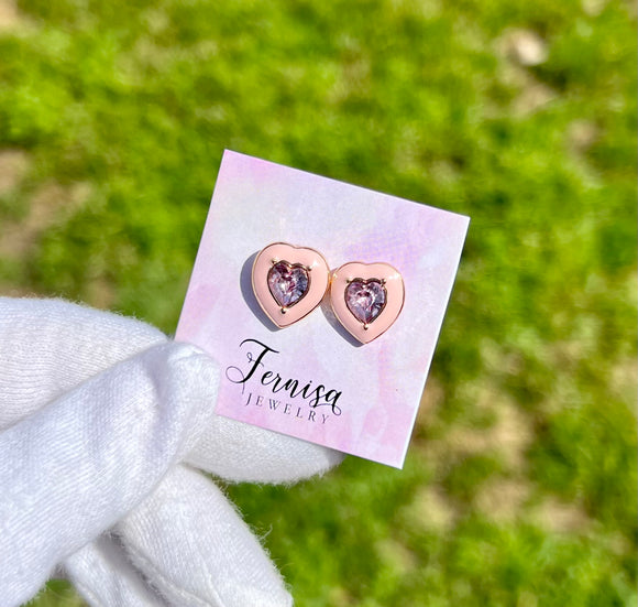 Zirconia heart studs