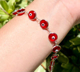 Sterling silver big evil eye bracelets