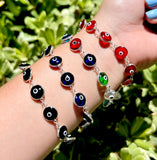 Sterling silver big evil eye bracelets