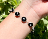 Sterling silver big evil eye bracelets