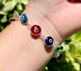 Sterling silver big evil eye bracelets